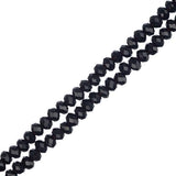 Crystal Lane Rondelle 1.5x2.5mm Opaque Black 2x7" Strands