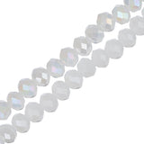 Crystal Lane Rondelle 3x4mm Op White Matt AB 2x7" Strand