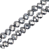 Crystal Lane Rondelle 3x4mm Opaque Silver Iris 2x7" Strand