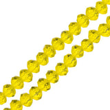 Crystal Lane Rondelle 3x4mm Transparent Yellow 2x7" Strand
