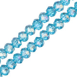 Crystal Lane Rondelle 3x4mm Transparent Blue AB 2x7" Strand