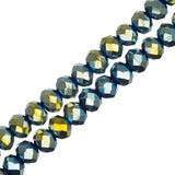 Crystal Lane Rondelle 3x4mm Opaque Green Iris 2x7" Strand