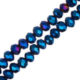 Crystal Lane Rondelle 3x4mm Opaque Blue Iris 2x7" Strand