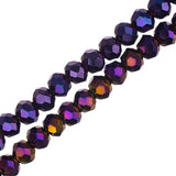 Crystal Lane Rondelle 3x4mm Opaque Purple Iris 2x7" Strand