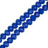 Crystal Lane Rondelle 3x4mm Opaque Dark Sapphire 2x7" Strand