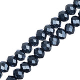 Crystal Lane Rondelle 3x4mm Op Gunmetal Luster 2x7" Strand