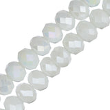 Crystal Lane Rondelle 4x6mm Opaque White AB 2x7" Strand