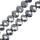 Crystal Lane Rondelle 4x6mm Opaque Silver Iris 2x7" Strand