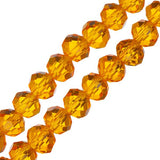 Crystal Lane Rondelle 4x6mm Transparent Orange 2x7" Strand