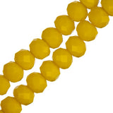 Crystal Lane Rondelle 4x6mm Opaque Yellow 2x7" Strand