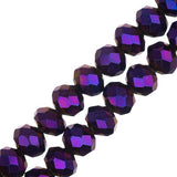 Crystal Lane Rondelle 4x6mm Opaque Purple Iris 2x7" Strand