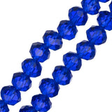 Crystal Lane Rondelle 4x6mm Transparent Dark Sapphire 2x7" Strand