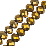 Crystal Lane Rondelle 4x6mm Opaque Gold Iris 2x7" Strand