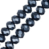 Crystal Lane Rondelle 4x6mm Op Gunmetal Luster 2x7" Strand