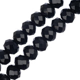 Crystal Lane Rondelle 4x6mm Opaque Black 2x7" Strand