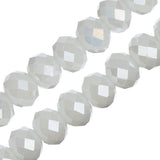 Crystal Lane Rondelle 6x8mm Opaque White AB 2x7" Strand