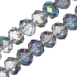 Crystal Lane Rondelle 6x8mm Tr Rose Green Luster 2x7" Strand