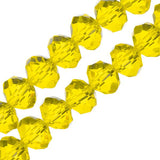Crystal Lane Rondelle 6x8mm Transparent Yellow 2x7" Strand