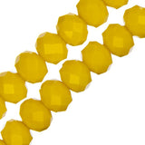 Crystal Lane Rondelle 6x8mm Opaque Yellow 2x7" Strand
