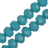 Crystal Lane Rondelle 6x8mm Opaque Turquoise Blue 2x7" Strand