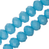 Crystal Lane Rondelle 6x8mm Opaque Blue 2x7" Strand