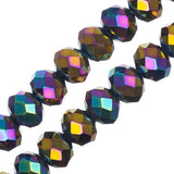 Crystal Lane Rondelle 6x8mm Opaque Multi Iris 2x7" Strand