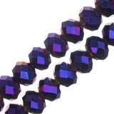 Crystal Lane Rondelle 6x8mm Opaque Purple Iris 2x7" Strand