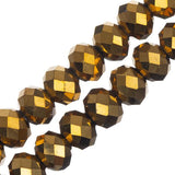 Crystal Lane Rondelle 6x8mm Opaque Gold Iris 2x7" Strand