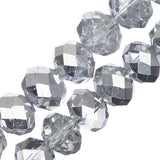 Crystal Lane Rondelle 8x10mm Tr Half Silver Iris 2x7" Strand