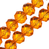 Crystal Lane Rondelle 8x10mm Transparent Orange 2x7" Strand