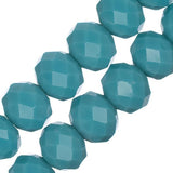 Crystal Lane Rondelle 8x10mm Opaque Turquoise Blue 2x7" Strand