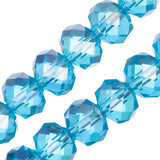 Crystal Lane Rondelle 8x10mm Transparent Blue AB 2x7" Strand