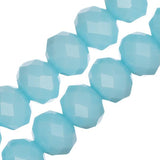 Crystal Lane Rondelle 8x10mm Opaque Light Blue 2x7" Strand