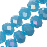 Crystal Lane Rondelle 8x10mm Opaque Blue AB 2x7" Strand