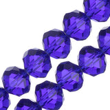 Crystal Lane Rondelle 8x10mm Transparent Dark Sapphire 2x7" Strand