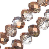 Crystal Lane Rondelle 8x10mm Tr Half Copper Iris 2x7" Strand