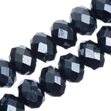 Crystal Lane Rondelle 8x10mm Op Gunmetal Luster 2x7" Strand