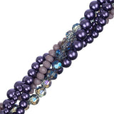 Crystal Lane Twisted Bead Strands Blackcurrant Swirl Moonflower
