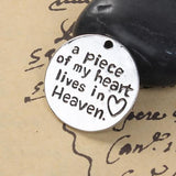Memorial Pendant 25mm Heart In Heaven 1/pk