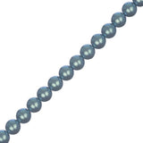 Czech Glass Pearls 6mm Iridescent Blue Grey 30/Strand