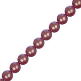 Czech Glass Pearls 8mm Iridescent Red 23/Strand