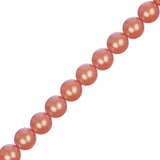 Czech Glass Pearls 8mm Iridescent Light Coral 23/Strand