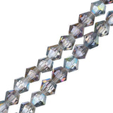 Crystal Lane Bicone 4mm Tr Rose Green Luster 2x7" Strand