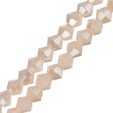 Crystal Lane Bicone 4mm Opaque Cream AB 2x7" Strand