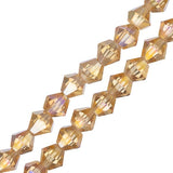 Crystal Lane Bicone 4mm Transparent Topaz AB 2x7" Strand