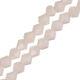 Crystal Lane Bicone 4mm Opaque Light Cream 2x7" Strand