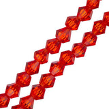 Crystal Lane Bicone 4mm Transparent Red 2x7" Strand