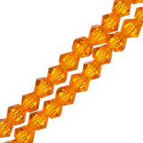 Crystal Lane Bicone 4mm Transparent Orange 2x7" Strand