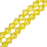 Crystal Lane Bicone 4mm Transparent Yellow 2x7" Strand