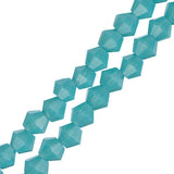 Crystal Lane Bicone 4mm Opaque Turquoise Blue 2x7" Strand